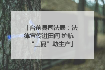 台前县司法局：法律宣传进田间 护航“三夏”助生产