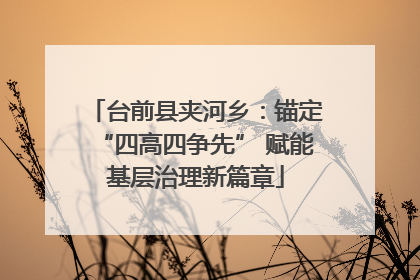 台前县夹河乡：锚定“四高四争先” 赋能基层治理新篇章
