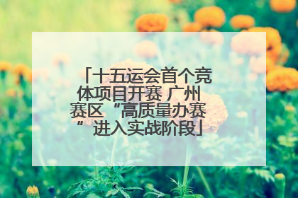 十五运会首个竞体项目开赛 广州赛区“高质量办赛”进入实战阶段
