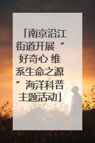 南京沿江街道开展“好奇心 维系生命之源”海洋科普主题活动