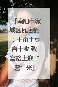 南阳市宛城区瓦店镇：千亩土豆喜丰收 致富路上迎“薯”光