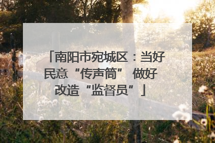 南阳市宛城区：当好民意“传声筒” 做好改造“监督员”