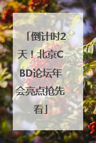 倒计时2天！北京CBD论坛年会亮点抢先看