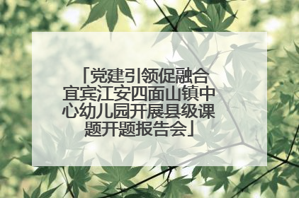 党建引领促融合 宜宾江安四面山镇中心幼儿园开展县级课题开题报告会