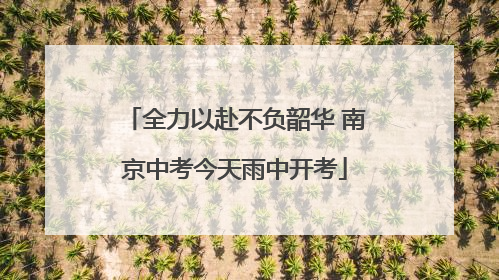 全力以赴不负韶华 南京中考今天雨中开考
