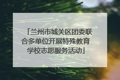 兰州市城关区团委联合多单位开展特殊教育学校志愿服务活动