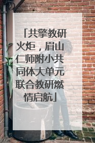 共擎教研火炬，眉山仁师附小共同体大单元联合教研燃情启航