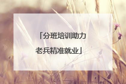 分班培训助力老兵精准就业