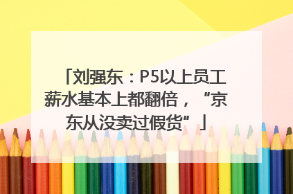 刘强东：P5以上员工薪水基本上都翻倍，“京东从没卖过假货”