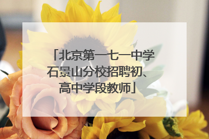 北京第一七一中学石景山分校招聘初、高中学段教师
