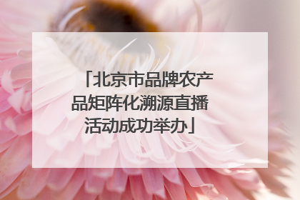 北京市品牌农产品矩阵化溯源直播活动成功举办