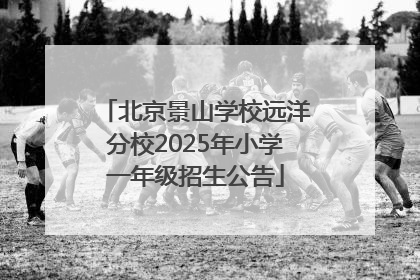北京景山学校远洋分校2025年小学一年级招生公告