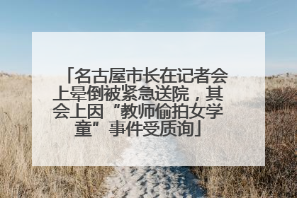 名古屋市长在记者会上晕倒被紧急送院，其会上因“教师偷拍女学童”事件受质询