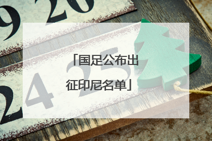 国足公布出征印尼名单