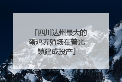 四川达州最大的蛋鸡养殖场在普光镇建成投产