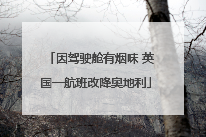 因驾驶舱有烟味 英国一航班改降奥地利