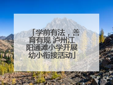 学前有法，善育有规 泸州江阳通滩小学开展幼小衔接活动