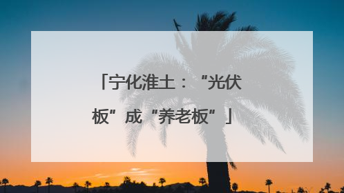 宁化淮土：“光伏板”成“养老板”