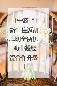 宁波“上新”往返胡志明全货机 助中越经贸合作升级