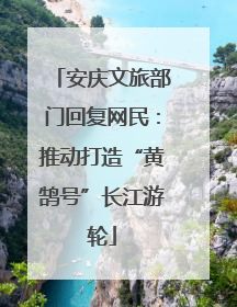 安庆文旅部门回复网民：推动打造“黄鹄号”长江游轮