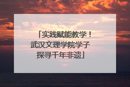 实践赋能教学！武汉文理学院学子探寻千年非遗