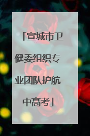 宣城市卫健委组织专业团队护航中高考