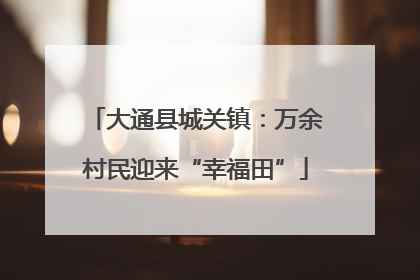 大通县城关镇：万余村民迎来“幸福田”