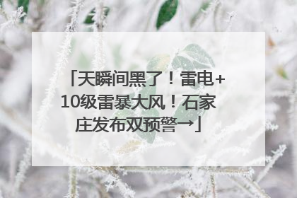 天瞬间黑了！雷电+10级雷暴大风！石家庄发布双预警→