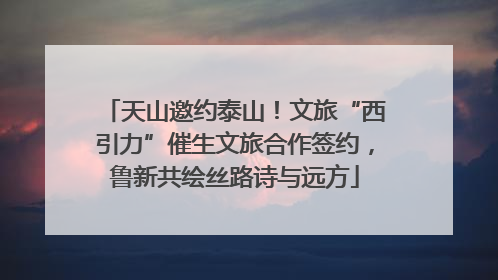 天山邀约泰山！文旅“西引力”催生文旅合作签约，鲁新共绘丝路诗与远方