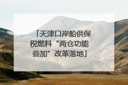 天津口岸船供保税燃料“两仓功能叠加”改革落地