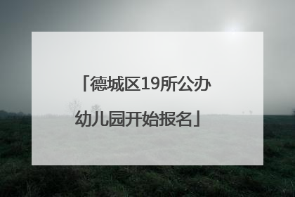 德城区19所公办幼儿园开始报名