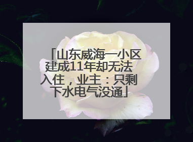 山东威海一小区建成11年却无法入住，业主：只剩下水电气没通