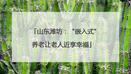 山东潍坊：“嵌入式”养老让老人近享幸福