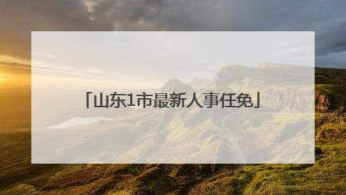 山东1市最新人事任免