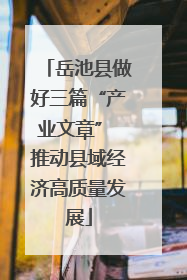 岳池县做好三篇“产业文章” 推动县域经济高质量发展