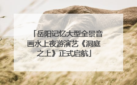 岳阳记忆大型全景音画水上夜游演艺《洞庭之上》正式启航
