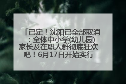 已定！沈阳已全部取消：全体中小学(幼儿园)家长及在职人群彻底狂欢吧！6月17日开始实行！18岁及以上可参加25年学历提升报名！