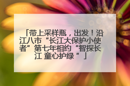 带上采样瓶，出发！沿江八市“长江大保护小使者”第七年相约“智探长江 童心护绿 ”