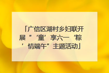 广信区湖村乡妇联开展“‘童’享六一‘粽’情端午”主题活动