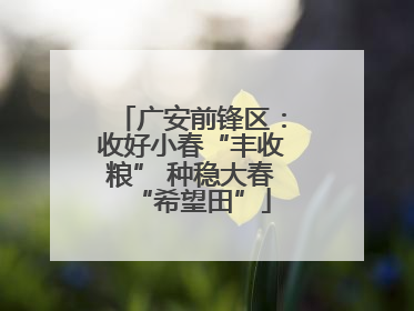 广安前锋区：收好小春“丰收粮” 种稳大春“希望田”