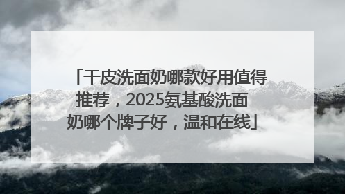 干皮洗面奶哪款好用值得推荐，2025氨基酸洗面奶哪个牌子好，温和在线