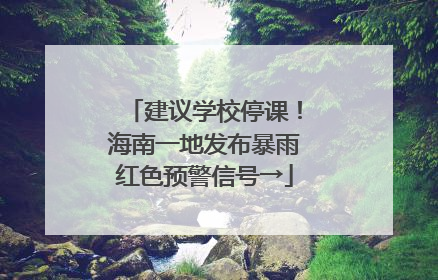 建议学校停课！海南一地发布暴雨红色预警信号→