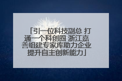 引一位科技副总 打通一个科创圈 浙江嘉善组建专家库助力企业提升自主创新能力