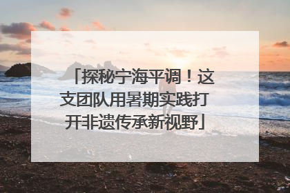 探秘宁海平调！这支团队用暑期实践打开非遗传承新视野