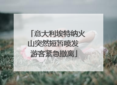 意大利埃特纳火山突然短暂喷发 游客紧急撤离