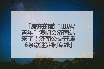 房东的猫“世界/青年”演唱会济南站来了！济南公交开通6条歌迷定制专线