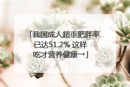 我国成人超重肥胖率已达51.2% 这样吃才营养健康→