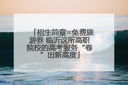 招生简章=免费旅游券 临沂这所高职院校的高考服务“卷”出新高度