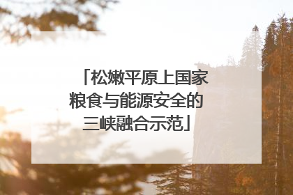 松嫩平原上国家粮食与能源安全的三峡融合示范