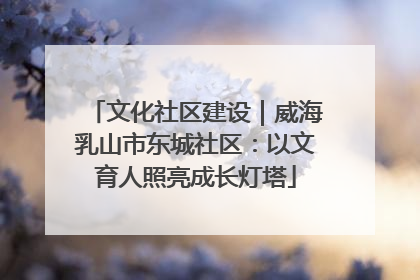 文化社区建设｜威海乳山市东城社区：以文育人照亮成长灯塔